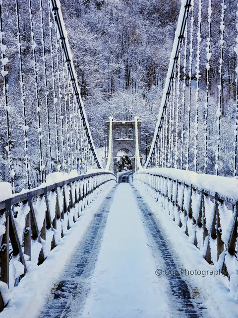 Snowy bridge